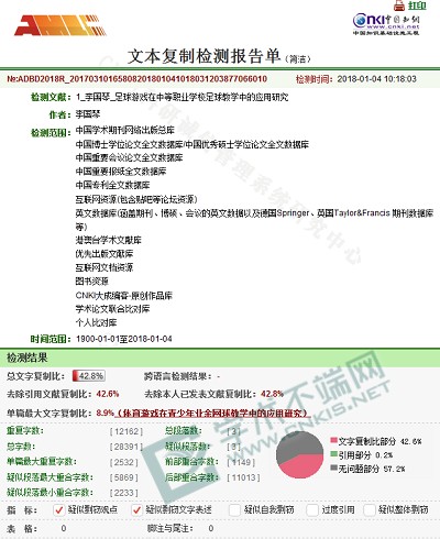 知网vip5.1检测系统查重结果截图 知网vip5.1检测系统查重结果截图